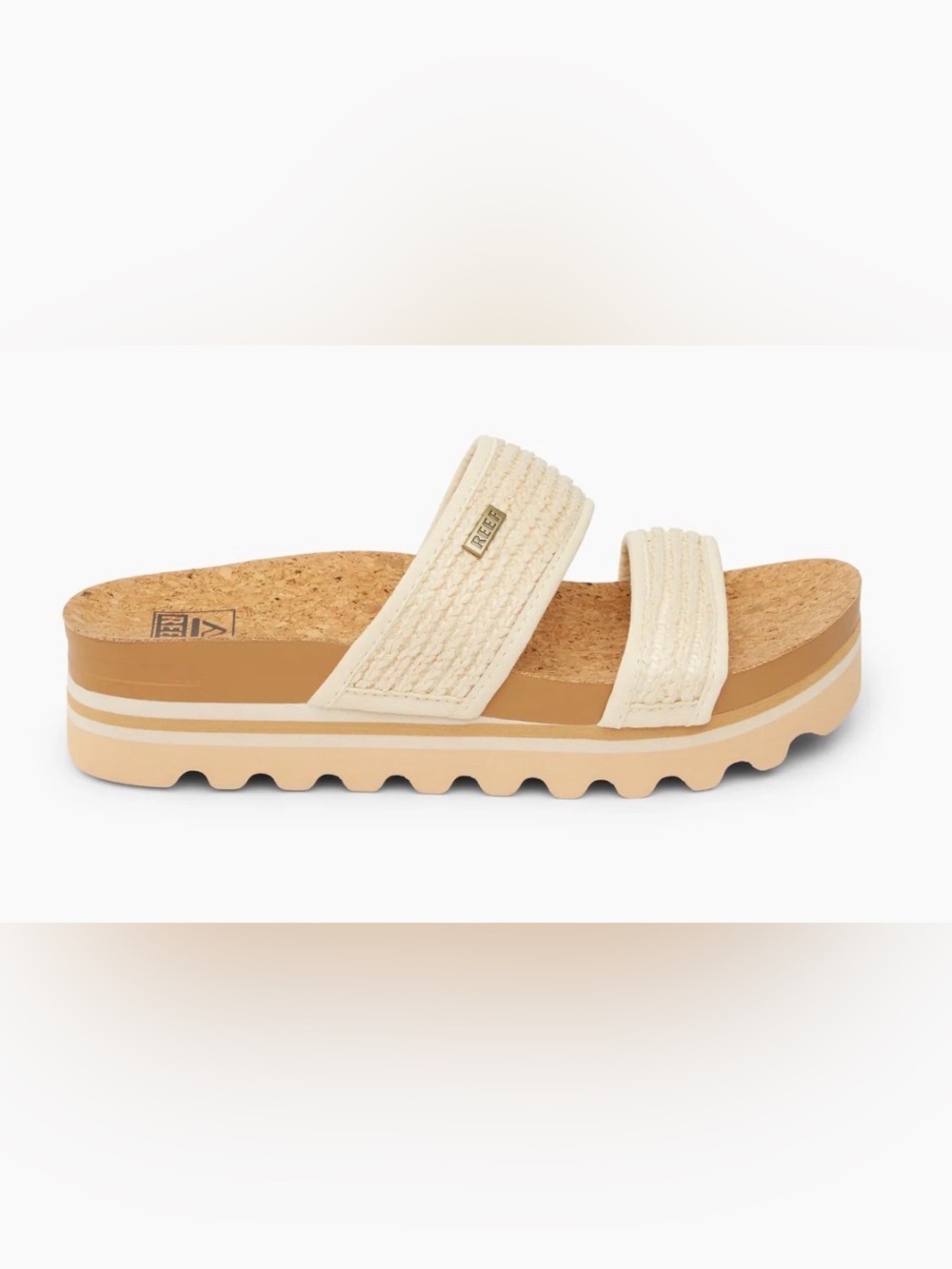 Reef Cushion Vista Hi Platform Vintage Raffia size 8 EUC